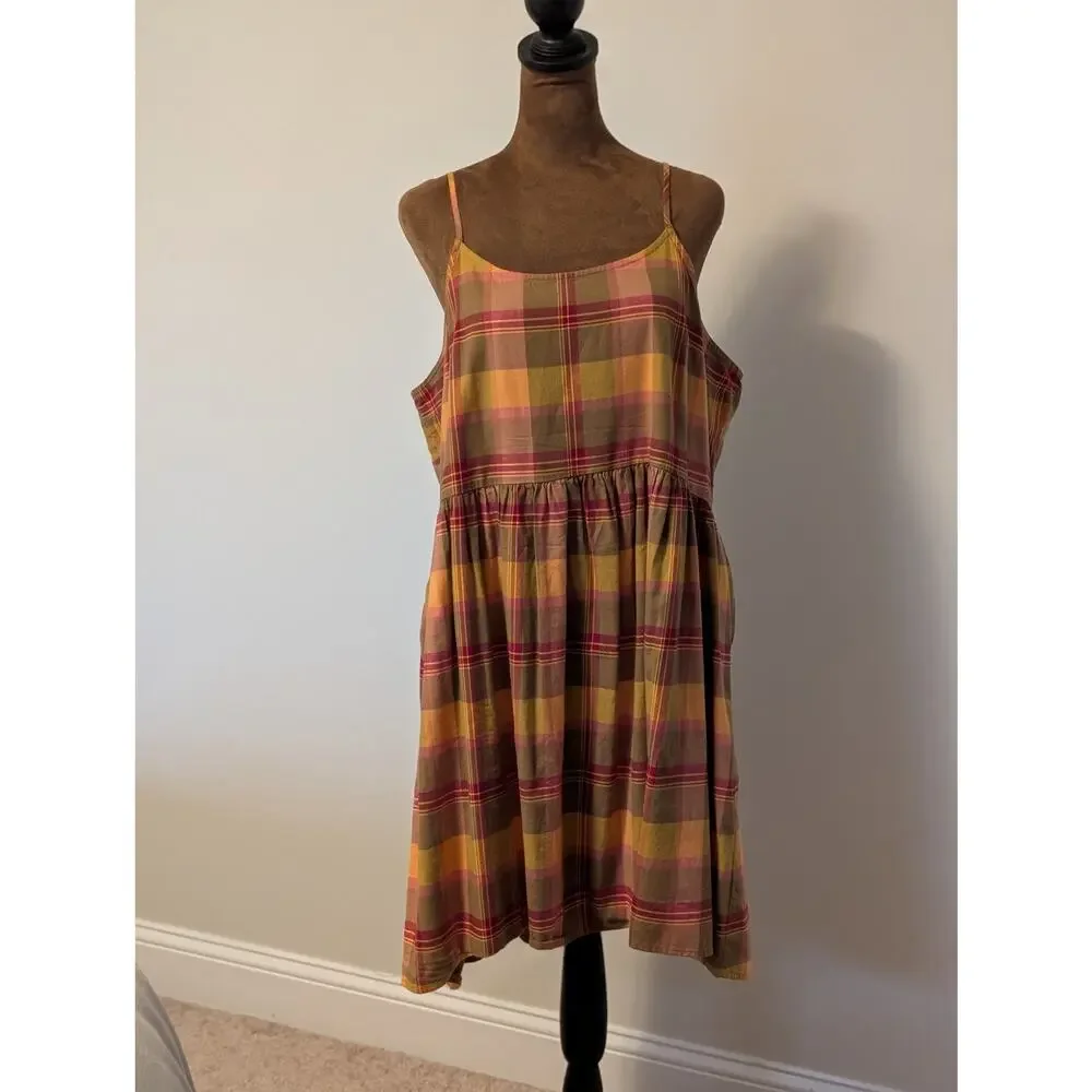 Madewell Plaid Babydoll Cami Dress Size L - Picture 2 of 7